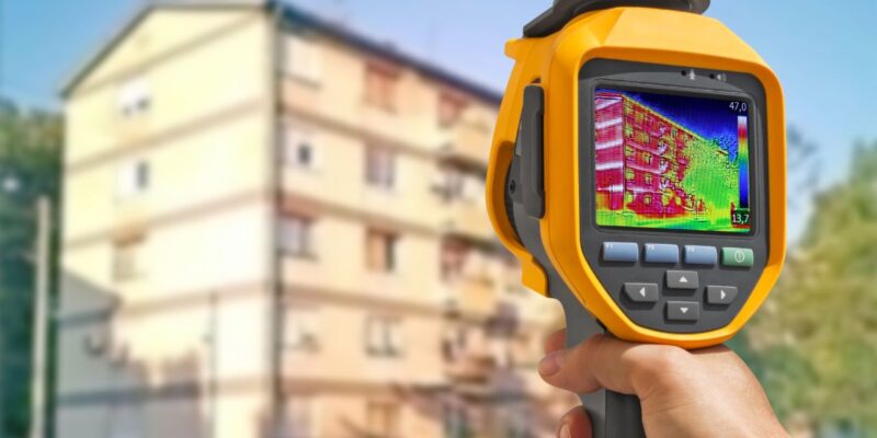 Thermography of a building in Montreal