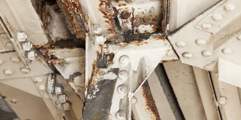 Photo of metal corrosion on a construction project